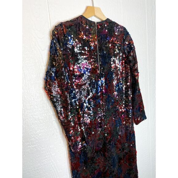 ROSEANNA Bowie Parrots Sequin Long Sleeve Maxi Dress US 2 NWT - Picture 12 of 14